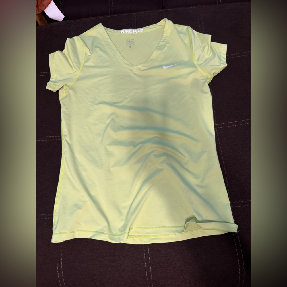 Nike pro Pale Yellow Sports Tee
